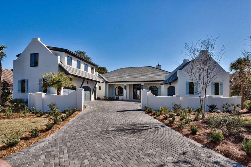 This unique 5 bedroom, 5 bath home located in the exclusive neighborhood Burnt Pine Cove in Sandestin Golf and Beach Resort. Pecky Cypress Ceilings, Beams, Custom Cypress doors, Carrara Marble Baths, Coral Stone Terraces and geregeoud lighting throughout. Views of the 16th fairway of the Burnt Pine Golf Course can be seen from the large pool and outdoor living area. Large his/her closets and a spectacular master bath. Gourmet kitchen with custom cypress cabinets, walk in pantry and quartzite counters. Wolf range and sub zero refrigerator. The 3 bedrooms all have their own private baths. An additional larger guest suite sits above the garage with a stunning bathroom and separate summer kitchen.