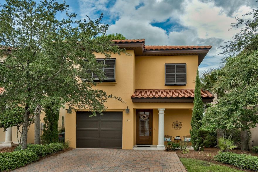 Beautiful Home with Master Craftsmanship on Golf Course. Designed and constructed for a builder's private residence, this sophisticated, Mediterranean-style home resides on the 2nd fairway of Baytowne Golf Course and overlooks a sparkling lake and the greens. Mature trees and immaculate landscaping set the stage for lovely curb appeal and outdoor relaxation, along with an open interior for elegant entertaining and a luxurious lifestyle. Architectural details like crown molding in every room, wood plantation blinds, mosaic tile in the kitchen, bathrooms and laundry room, recessed ceiling lighting, and hand-scraped hardwood floors exhibit thoughtful craftsmanship. The kitchen is equipped with a generous breakfast & wine counter and high-end finishes and appliances. A rich color scheme evokes a refined grace throughout, and charming windows are found in unexpected places for additional natural daylight. The master bath has steam shower, and all the bathrooms are contemporary with fine fixtures, glass and tile. Located in the gated community of The Sandestin Golf and Beach Resort boasts a marina, pool, tennis, golf, exercise space and beach, this house could be the vacation home of your dreams as well as an excellent investment. This home has never been rented, has excellent income potential, and is offered fully furnished.  Call today for more information.