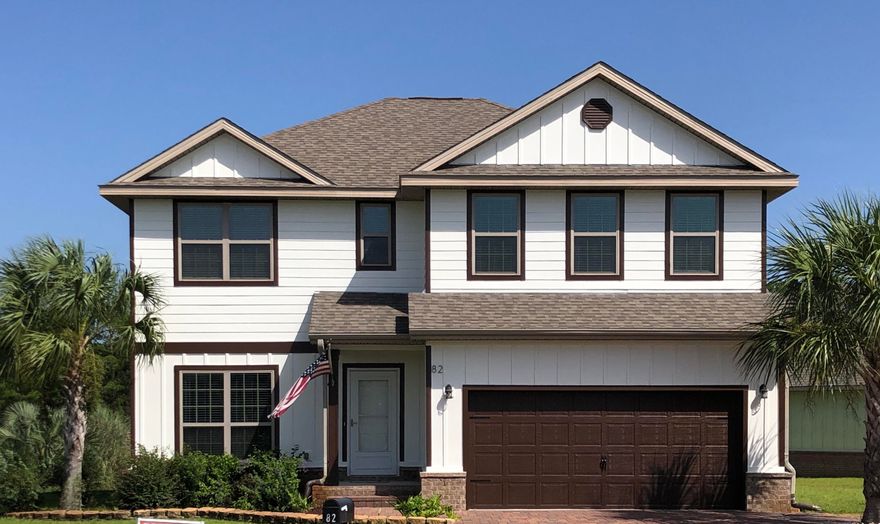 Cypress Breeze Plantation is a friendly, gated community with one of the largest resort style pools in Walton County. Located just minutes from public beaches, great restaurants and event venues, this home is the perfect space for any size family. You enter through the spacious living area with an open concept to the dining and kitchen space. The 4 bedrooms and 3.5 bathrooms provide a unique and comfortable living arrangement for any family dynamic. The house is creatively nestled between the homes on either side to provide privacy. Imagine relaxing on the back porch while enjoying your view of the State Forest which is right outside your backyard! All dimensions are estimates, buyer to verify.