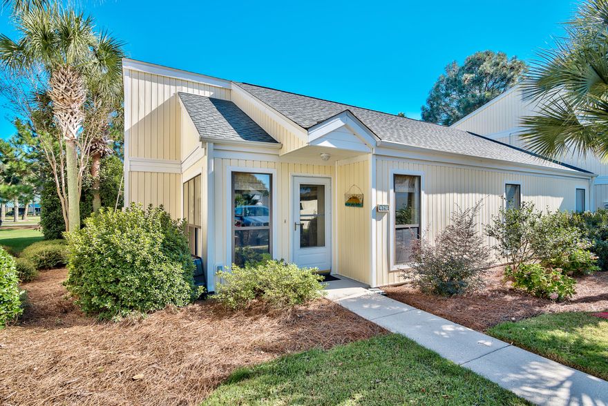Beautifully furnished and ready to move in as your full time residence, vacation home or vacation rental, 716 Sandpiper is a single story, 3 bedroom, 2 bath home located in renowned Sandestin Golf and Beach Resort. Come to play, stay for life describes how you'll feel as you enter this charming home - renovated to impress you and your guests. The desirable open floor plan has room to relax in either of two living areas, enjoy dinner in the dining room prepared in the updated kitchen with granite counter tops and custom glazed cabinetry, and retreat to your master bedroom suite with views of the over-sized patio, golf course and lake. Your guests will enjoy a choice of two bedrooms with their own remodeled bathroom in this split floor plan. Sandpiper owners enjoy use of the SOA pools.