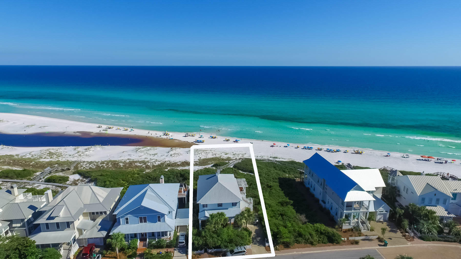 Planted on the Gulf front, this property features breathtaking views of sea, sky and the extraordinary coastal dunes of Draper Lake. Designed by Tom Christ & Associates to embody the coastal lifestyle, this 3 bedroom, 2.5 bath single family home of over 2,300 sq. ft. comes with a 2 car garage, beach access, privacy of a gated community and closely located to the nearby dining and attractions of 30A.