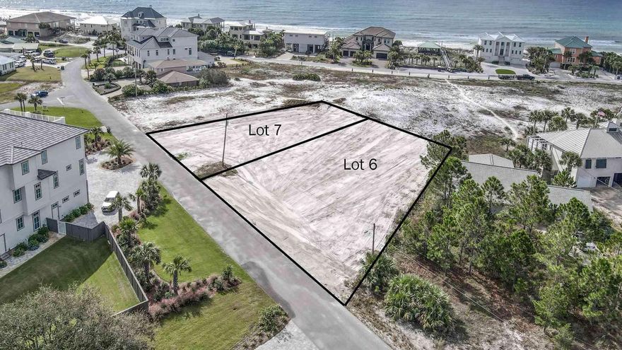 SELLER TO SELL OR WILL BUILD TO SUIT  or buyer build up to 6,,000 square foot home 6 BR 6B with pool for personal use or vacation rental.
Fantastic beach community with majority of homeowners not on a rental program.
Walk over dunes to gated beach walkover and pavilion to 1400 feet of Gulf Pines beach- or enjoy the subdivision Morrison Lake picnic area.
Expansive gulf views from second or third floor balconies.  Gulf Pines is centrally located adjacent to Sandestin and Grand Blvd and only minutes from Silver Sands outlet center. Cleared and ready for plans and construction. No wetlands on either lot. 
 Call for survey.  The adjacent lot #7 is also available and can be purchased separately.