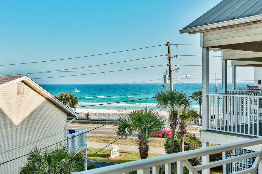 Own a beautiful Beach Pointe townhouse with deeded beach access and amenities that include a heated pool. Enjoy a spacious floor plan with 9' ceilings, porcelain tile throughout, an oversized Master bedroom, and covered porches on every level. The first floor includes a large entertainment room, bedroom and full bath. An attached one-car garage with extra shelving that affords one the ability to store suitcases and extra non-essential items. As you enter the 2nd floor living area, you'll appreciate kitchen details including quartz countertops, Gulf views from the balcony and a second bedroom with full bath. The third floor Master suite with full bath. Additional upgrades include Hurrican shutters, composite decking, new a/c units in 2011 and the exterior was recently painted.