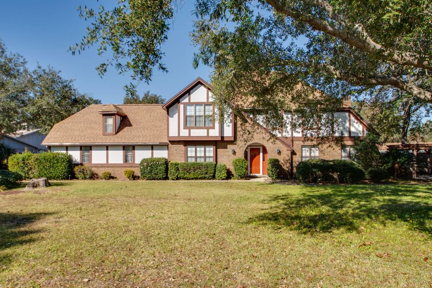 Exclusive Tudor style pool home on nearly .5 acre in Raintree Estates is sure to please! A gorgeous kitchen that features granite countertops and stainless steel appliances looks out over the screened lanai and pool area. From the foyer, you can turn left into the formal dining room, mount the staircase leading to the second story, or turn right into the large two tiered living area. Upstairs there are 3 generously sized bedrooms and 2 full baths. There is also a half bath downstairs. In addition to rent, tenant will responsible for pro pool service currently $110 mo. Dogs May be allowed with approval and $400 pet fee. No Smoking. Schedule a viewing, get more info or apply online at www.RentwithBSR.com or call 850-729-0399