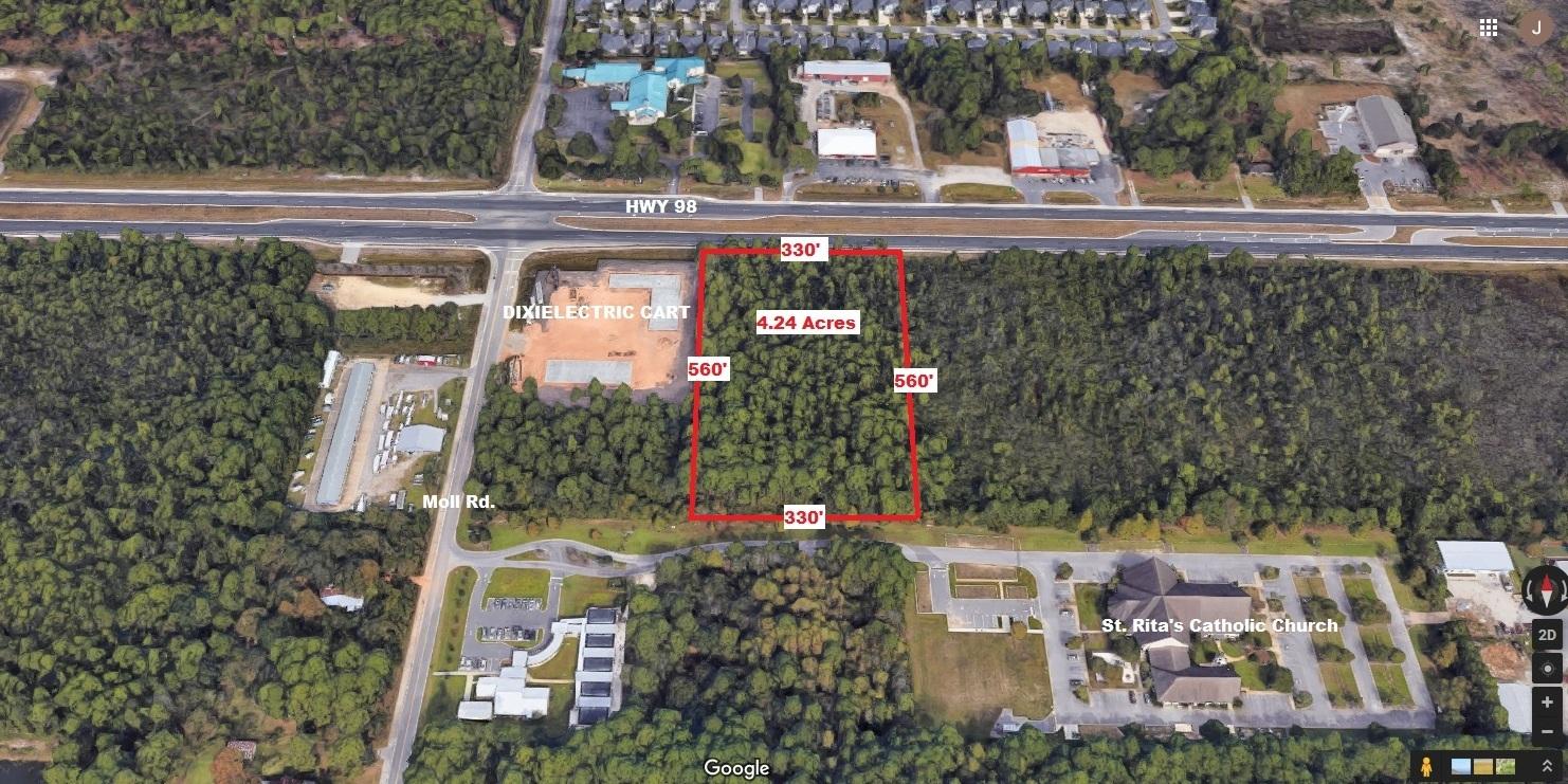 Vacant parcel along Hwy 98 in the booming area of Santa Rosa Beach in south Walton County. The adjacent parcel to the east is combined to form approximately 4.24 acres of prime location. Average daily traffic count is 36,500