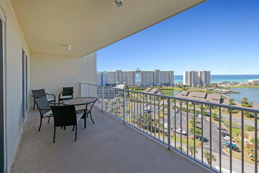 This is the perfect Airbnb / VRBO condo or second home. The condo is located on the gated, 300-acre, Seascape Resort and is the ideal location for those looking for an investment property or a relaxing getaway spot for yourself. This large 1,175 sq.ft. condo offers 2 spacious bedrooms and 2 bathrooms, making it just right for families, couples, or even a couple of friends. The condo is being sold fully furnished and is turn-key ready for the new owner. The way the condo sits on the 10th floor of Ariel Dunes II means you and your guests are going to have breathtaking, unobstructed views of both the Gulf of Mexico and Lake Stewart. You have stunning views from your own private balcony.