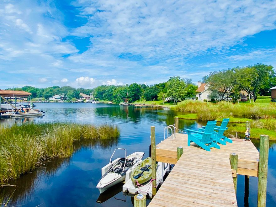 IMMACULATE POOL HOME ALLOWS SHALLOW WATER LAUNCHING SUITABLE FOR KAYAKS, SKIFFS OR JET SKIS for fun & fishing on saltwater Lake Lorraine which opens to Choctawhatchee Bay. Alluring sunsets from the NEW dock await you after a day on the water. The foyer invites you in w/custom tile design & into a sunny living Rm nestled across from a beautifully done renovated kitchen w/custom modern era cabinetry, granite tops/backsplash, with a gas stove to top it off. Spacious breakfast nook area adjacent to the kitchen has large windows for pool/deck views & allows for a sunshine breakfast or casual dinner. Formal dining room is elegant and a perfect place for special dinner guests. Master BR has treyed ceiling w/fan & lg. waterfront window and door that opens to the back deck area. Exquisite...
