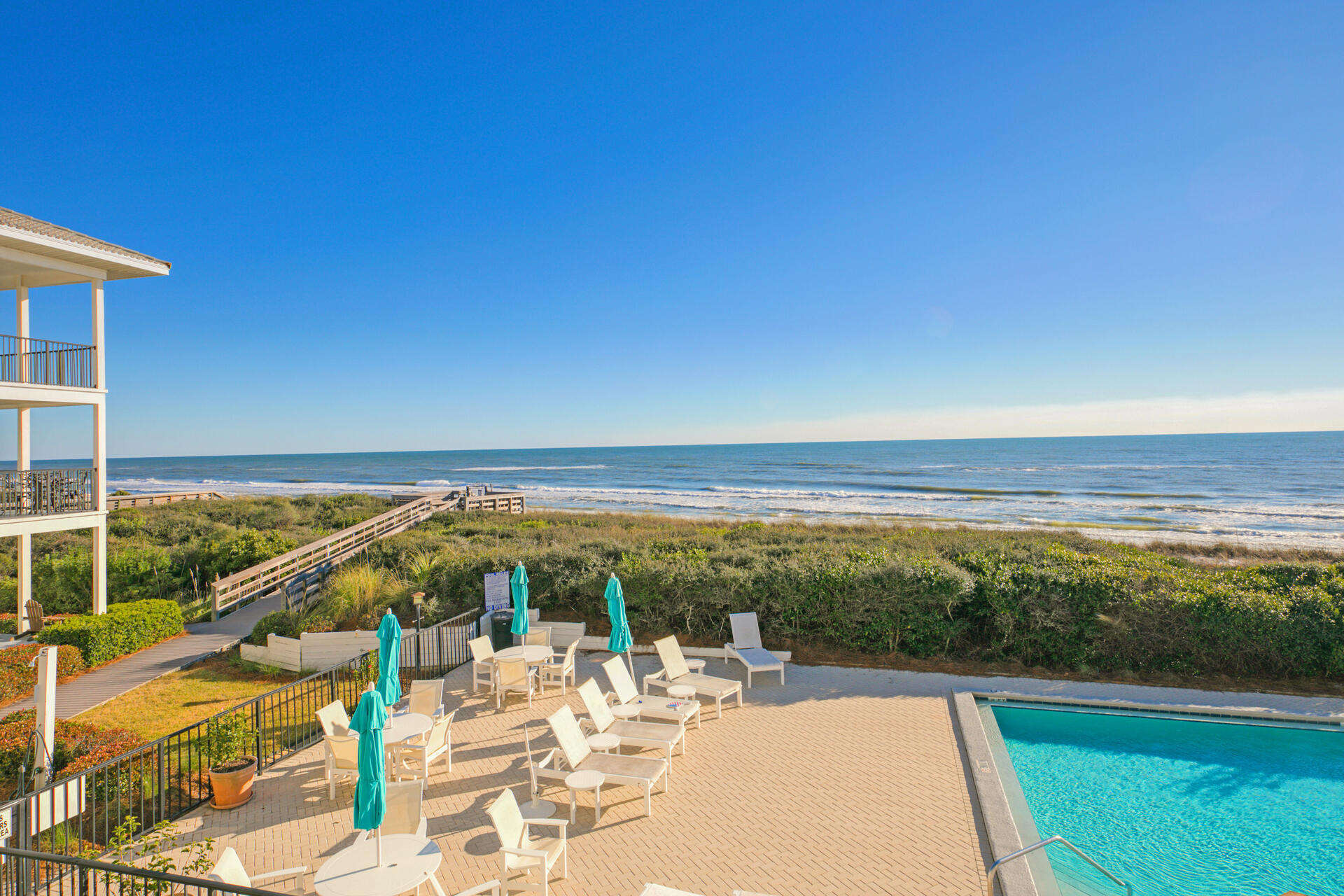 The Palms of Dune Allen is a 24 unit, meticulously maintained gated gulf front development. Enjoy the western sunset views from this very open unit with the fabulous wrap around, 33 foot covered porch. The Palms also features a private Gulf Front pool with incredible views of pristine sugar white beaches and emerald green waters of the Gulf. This is the perfect location just minutes away from excellent restaurants, shopping and entertainment.The Palms is conveniently located on the west end of Scenic Hwy 30A, close to the Santa Rosa Beach Golf Club and the Vue restaurant.