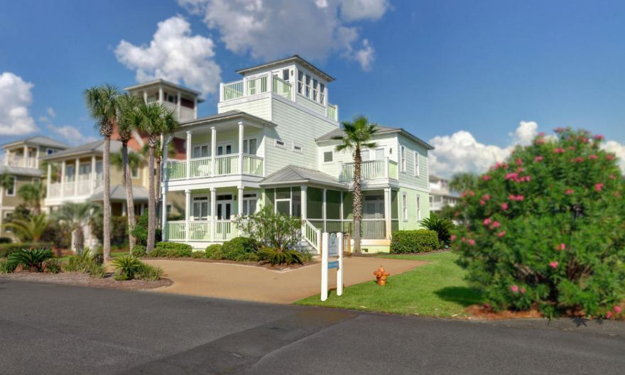 This beachside home affords Gulf views from the second and third floor and is situated just steps to the beach on the 'quiet side' of Seagrove Beach close to Eastern Lake, Deer Lake State Park, Seaside and all the wonderful shops, restaurants and entertainment that make living along 30A so enjoyable. Dunes Estate consists of just 12 sites and features a community pool and tennis court. Recently painted inside and out, this beautifully furnished home boasts a light, open plan with soothing coastal colors, new warm hardwood floors downstairs, new carpeting in the bedrooms,and new doors and windows on the top floor. The first level features a generous living room and dining area to accommodate family