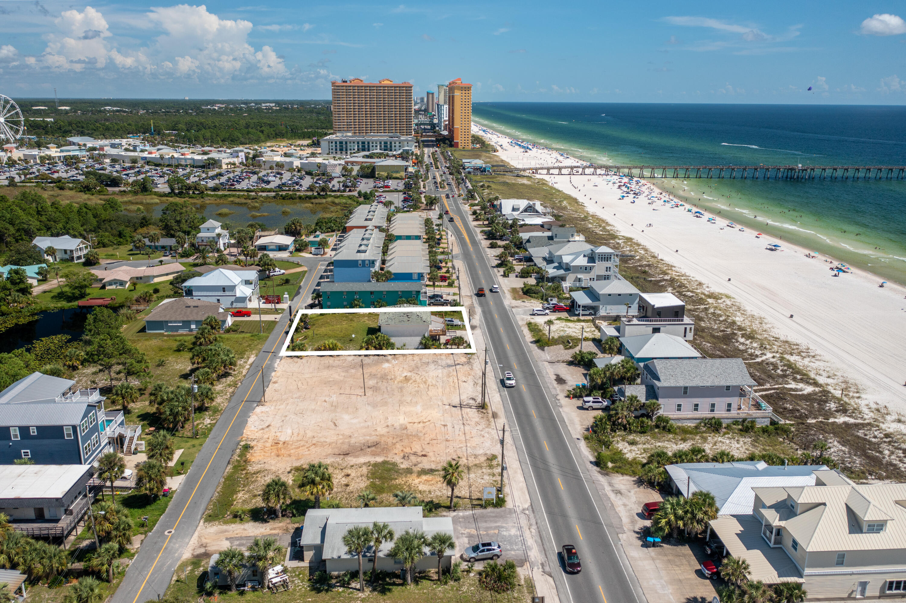 Rare opportunity to own TWO lots on Front Beach Road with Gulf views! Prime location just minutes away from Pier Park and situated across the street from the beautiful white beaches of the Emerald Coast! Steps away from two beach accesses, close to shopping, dining and entertainment. Call for a showing today! This listing is for 16416 and 16418 Front Beach Road.