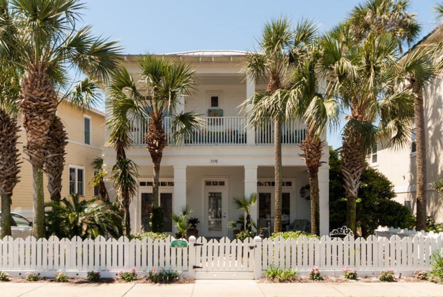 Presenting a Classic Beach House named ''Bar Pilot'', architecturally designed and offered furnished with beautiful interiors throughout. Don't miss this opportunity to own one of Destin Pointe's finest representations of the Southern vernacular. Gracious verandas with colonnade invite you to linger for hours soaking up the salt air and the breathtaking views of picturesque Lake Caroline teeming with wildlife. The well-conceived floor plan's inviting interior is bathed in natural light featuring hardwood floors, high ceilings, crown molding, custom built in window seats, quality cabinetry and finishes that reflect a timeless way of building that continues to please year after year. The downstairs enclosed den could easily be converted into a bunk room with an adjoining half bath.