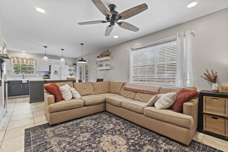 Centrally located, convenient to Eglin AFB, the 7th SFG, and Hurlburt Field AFB. This home offers many nice features! Upon entering the foyer, you will find an adjacent den or office with large windows that allows for plenty of natural light. Conveniently located off the entryway is a half bathroom, ideal for visiting guests. The eat-in kitchen features a large island with a modern butcher-block countertop and opens to a second living area, which includes a new electric fireplace and a charming shiplap accent wall. The downstairs area is fully tiled, with new carpet on the stairwell. Upstairs, you will find three spacious bedrooms, two updated bathrooms, new interior doors/hardware, and tile floors throughout.