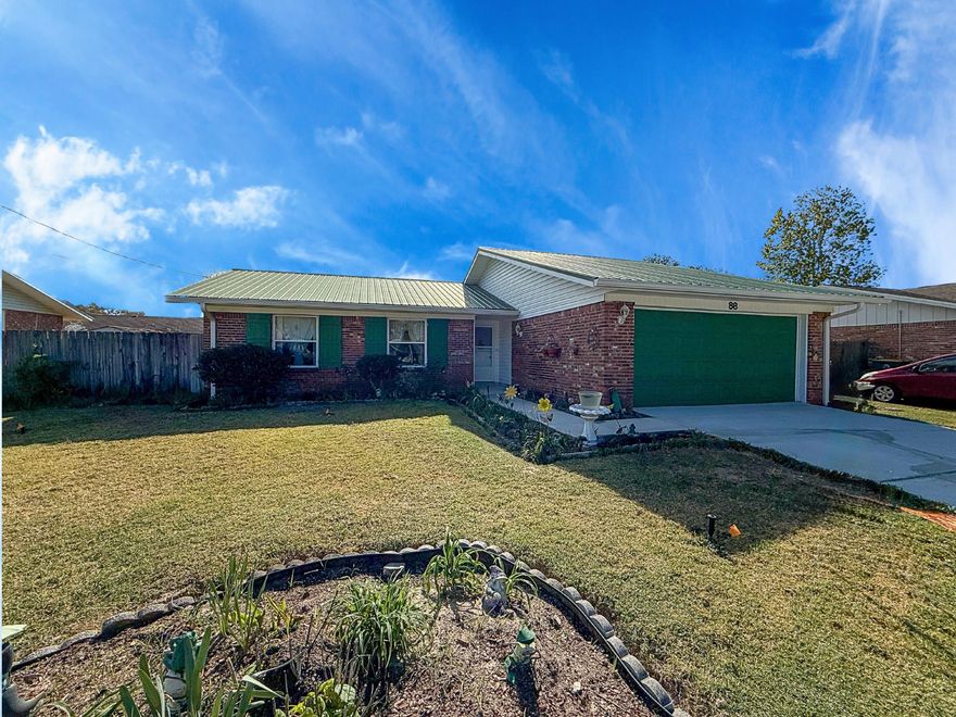 Charming Shalimar Home Just 2.8 Miles From Eglin AFB!

Welcome to 86 Mooring Ln, Shalimar, FL—a beautifully maintained 3-bedroom, 2-bathroom home just 2.8 miles from Eglin Air Force Base. Nestled in a peaceful neighborhood, this home boasts lush front and backyard gardens, creating a tranquil retreat.

Inside, the cozy living room fireplace adds warmth and character, making it the perfect spot to unwind. Recent updates include a brand-new water heater and a freshly painted 2-car garage floor, while the durable metal roof ensures long-lasting quality.

With its inviting charm and unbeatable location, this home is a true gem. Schedule your showing today!