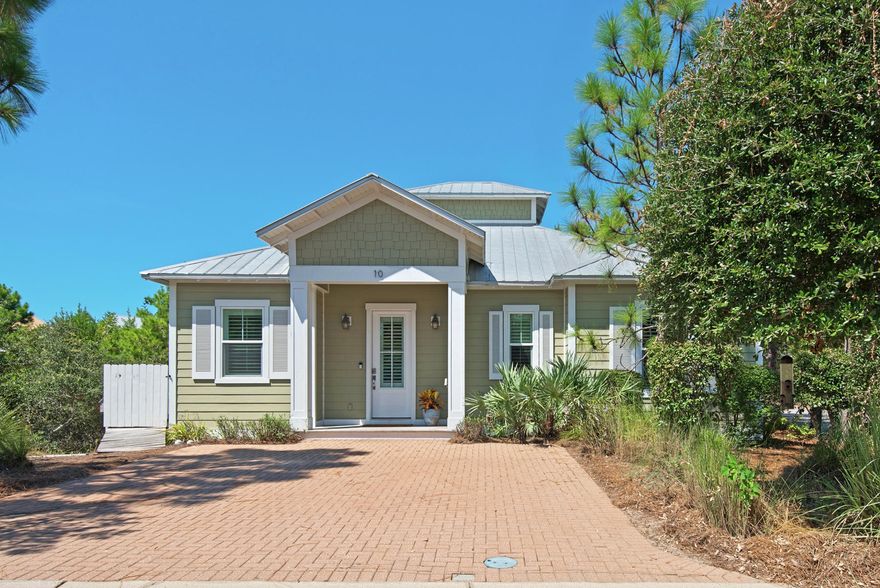 Located in Highland Parks on 30A this 2bedroom/2bath custom home has never been rented and is in like new condition.   the home is situated near the front making it easy to get to the beach, 30a bike path, restaurants, and shopping. Sitting outside on the oversized screened in rear porch which faces the  fountain on the lake it is very serene.  The custom bead boarded kitchen cabinets have soft close  doors and the ceilings are 9.5 to 10 feet  high .White subway tile back splash with tray tray ceiling in the large family room  adds extra dimension to the room  Throughout the house the windows and exterior doors have gorgeous plantation shutters.  The interior doors are 8'tall with custom molding around them.  This will make for a perfect  rental property, second-home, or primary residence.