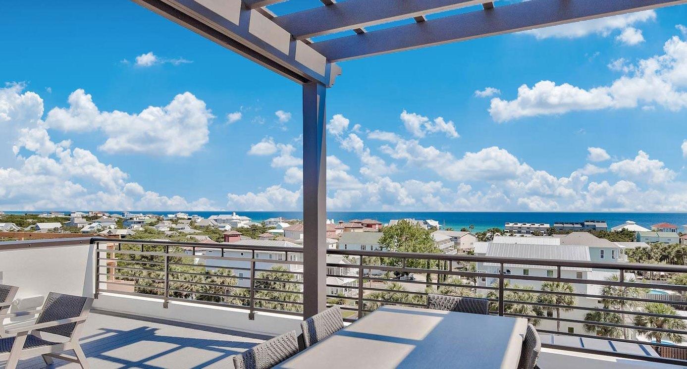 New Construction! THE CREST is the newest, luxury, gated community on Hwy 30A! The Crest provides homeowners with stunning, contemporary architecture and views of the Gulf from Destin to Panama City! Conveniently located in Blue Mountain Beach on one of the highest points on the Hwy 30A, the view from the rooftop terrace is simply stunning! This 3500 sq ft home boasts 5 bedrooms, 5.5 baths and two spacious living areas. The Crest affords its owner quality (partial steel) construction along with extra space to enjoy those family days at the beach without the paying the price of gulf-front! A few of the many amenities include a community pool, poolside cabanas, separate storage for each unit, a golf cart for each owner...all of this in a gated community! Home to be completed January 2021.
