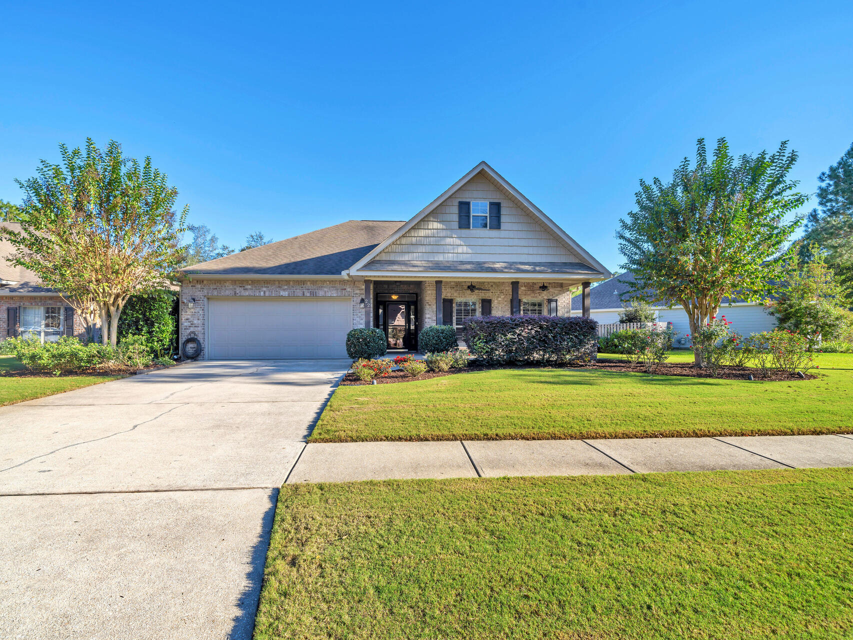 Experience lakefront living in the desirable Symphony neighborhood of Hammock Bay. This beautiful home features a split floor plan with 3 bedrooms and 2 full baths. The updated master bath ensuite includes an extra-long Kohler soaking tub and a separate tiled shower, providing a perfect retreat for relaxation. The kitchen is bright and inviting, showcasing white cabinets and stainless steel appliances, while thoughtful details like built-in shelving and a desk in one bedroom, along with elegant wainscoting in another, add charm throughout the home.Step outside to discover an entertainer's paradise, complete with a large stone patio featuring a built-in fire pit and a pergola that overlooks the tranquil lake. The professionally landscaped yard, adorned with sago palms, creates a true Florida oasis. Additional practical features include a sprinkler system and an extended 22-foot garage. Residents of Hammock Bay enjoy access to a state-of-the-art fitness center, multiple pools, tennis, basketball, and pickleball courts, as well as scenic walking and biking trails. With a dedicated dog park and bayfront access for kayaking and paddleboarding, there's something for everyone. The outdoor amphitheater hosts concerts and community events throughout the year. A one-year home warranty adds peace of mind to this exceptional waterfront opportunity. Don't miss your chance to tour this remarkable property, schedule your tour today.
