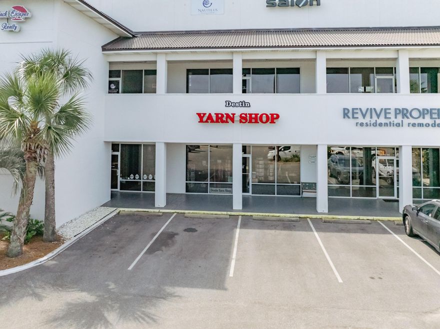 Prime ~1,392 square foot commercial space in Miramar Beach of Destin, Florida.  This space captures high visibility from the 40,000+ vehicles that pass by this commercial plaza daily.  The ingress & egress is favorable and the accessibility and retail storefront on the first floor offers one of the most favorable commercial spaces within this landmark site.  Please inquire for further details.