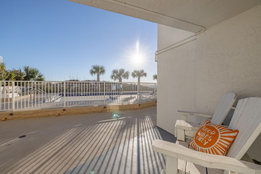 Step back in time with this charming Gulf-front studio at The Ambassador, a beloved  Mom & Pop-style complex that captures the essence of Old Florida. This ground-floor unit offers easy, direct beach access making it the perfect getaway for a weekend retreat, short-term rental, or your personal beach home! Recently updated and beautifully furnished with a stylish, beachy vibe, this condo is move-in ready. Plus, this complex is a pet-friendly community for both owners and renters--complete with its own dog park! Location is everything, and this condo is in the heart of it all! Conveniently located to Shuckums, Gulf World Marine Park, and Pier Park for shopping, dining, and entertainment. Don't miss your chance to own a piece of paradise!