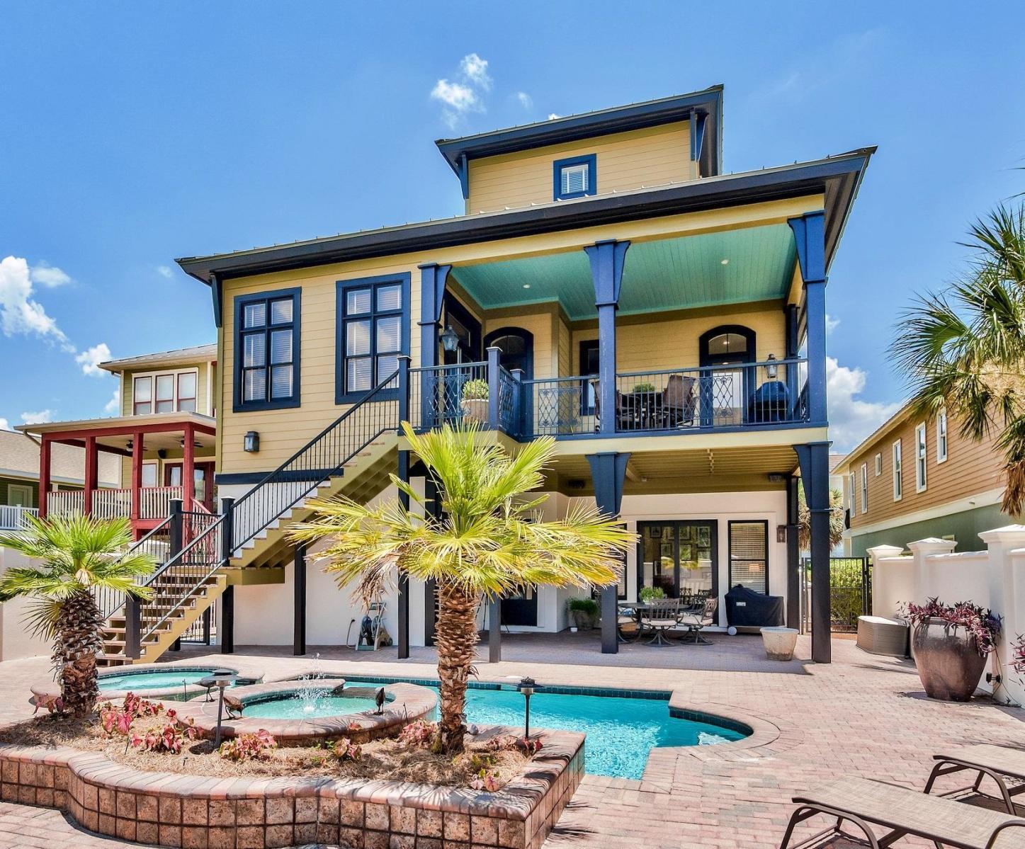 Welcome to the ''Big Easy'' luxury beach home just 3 doors down from the emerald coast beach access. A five star worthy investment opportunity with five bedrooms four baths one half bath can accommodate 14 guests. Ask about rental projection The 1st floor offers a 3 bedroom 2 full bath lockout. The private 3rd floor Master Suite offer views of the gulf from the seating area, a luxurious bath fit for any queen and a live in master closet. Elegant gourmet kitchen awaits with the latest in appliances and space for the whole family to gather. Open from the kitchen lies the dining room and living room with fire place. Open the doors and let the gulf breeze in from the 372 sq ft covered porch with views of the gulf. All accessible by private elavator or stairs.