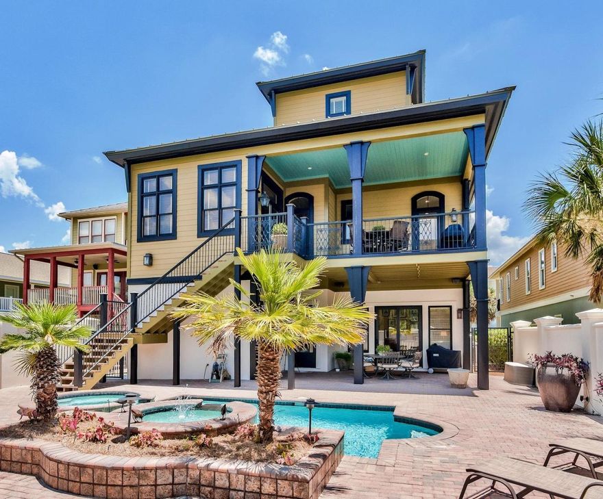 Welcome to the ''Big Easy'' luxury beach home just 3 doors down from the emerald coast beach access. A five star worthy investment opportunity with five bedrooms four baths one half bath can accommodate 14 guests. Ask about rental projection The 1st floor offers a 3 bedroom 2 full bath lockout. The private 3rd floor Master Suite offer views of the gulf from the seating area, a luxurious bath fit for any queen and a live in master closet. Elegant gourmet kitchen awaits with the latest in appliances and space for the whole family to gather. Open from the kitchen lies the dining room and living room with fire place. Open the doors and let the gulf breeze in from the 372 sq ft covered porch with views of the gulf. All accessible by private elavator or stairs.