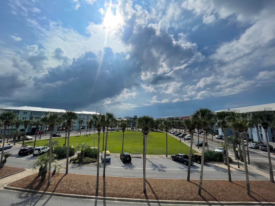 Highly desirable Gulf Place Live-Work Townhouse located close to the Beach. Overlooking the 'town green' lawn at Gulf Place, this is a spacious & light-filled Courtyard Unit. Prominent features of the residential unit include 2 oversized porches, high ceilings, travertine & hardwood floors, granite countertop w/ breakfast bar, custom solid wood cabinets, Stainless kitchen appliances, crown moulding, and high end finishes. Steps away from Beach access, Gulf Place offers great amenities including tennis courts, shuffleboard & a pool. Enjoy the Gulf Place Towncenter with its convenient shops and Restaurants & events. The residential portion has not been rented, but has high rental income potential & an oversized owners closet in the foyer.