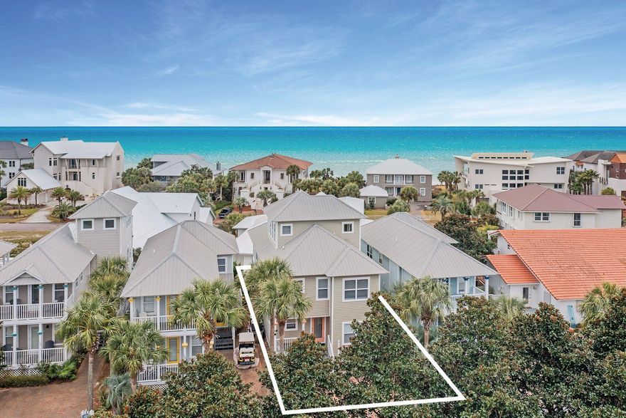 Now offered at $1,650,000.Situated south of 30A in the beachside community of Old Florida Cottages sits this four-bed, three-bath home replete with relaxing porches and sunset views over the Gulf of Mexico. Be at the beach in moments with the nearby Gulfview Heights beach access or enjoy the community pool with family and friends. Current rental income is $75,000 with availability for bookings June ~ December.The first floor of this fully-furnished home hosts a large king owner's suite with en suite including oversized shower and private access to the wraparound porch. Additional sleeping accommodations on this floor include a second king bedroom and a bunk room that share a bath. The second floor encompasses the living, kitchen and dining areas as well as an additional bedroom.