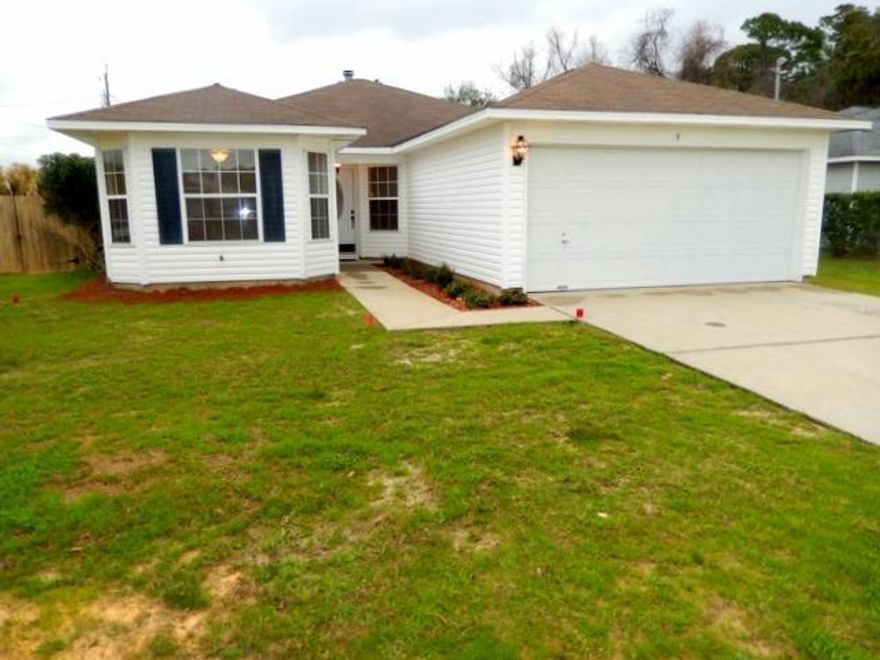 AVAILABLE 11/17/2025 - Lovely 3 bedroom 2 bath home within 2 miles of Hurlburt Field AFB! Corner lot, vaulted ceilings, fireplace, granite counters in kitchen and bath! Fenced back yard with large deck for grilling and entertaining. LAWNCARE PROVIDED, NO PETS, NO SMOKING, NO VAPING Room measurements may not be exact. Credit and Criminal background check required