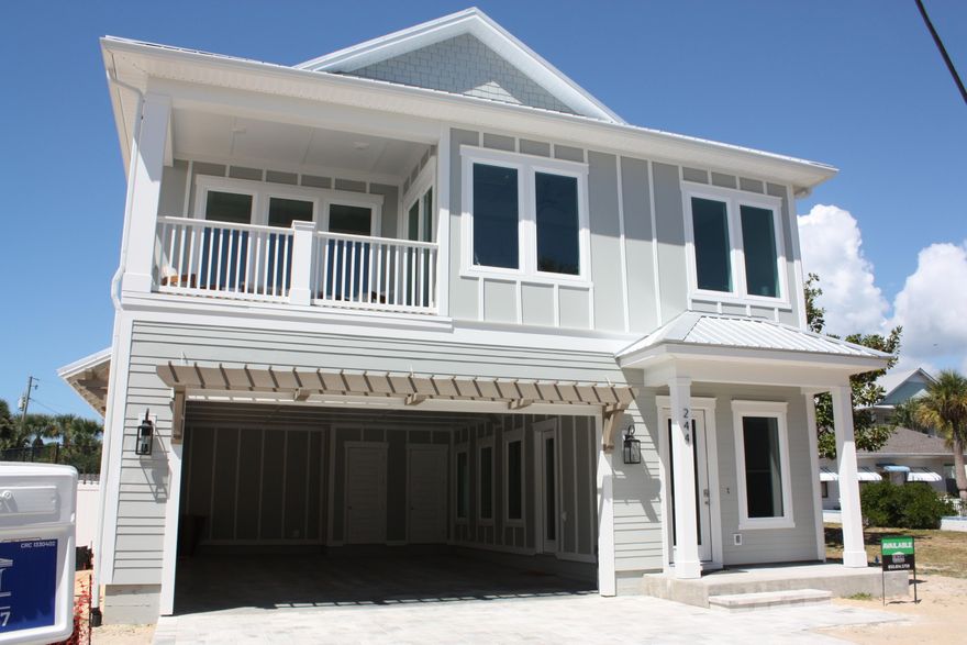 Exquisite New Construction Coastal Retreat - Fully FurnishedDiscover this beautifully crafted coastal luxury home, located on the highly desirable West End of Panama City Beach, just steps from the Gulf's most beautiful beaches. Completed, fully furnished, and tastefully decorated, this residence offers both a serene retreat and exceptional income-producing potential.This 5-bedroom, 4.5-bathroom home spans two stories with parking for 6 vehicles and designed for both comfort and sophistication. The chef's kitchen is a true showpiece, featuring upgraded stainless-steel appliances, including a French-door refrigerator, gas cooktop, dishwasher, wall oven/microwave combination, and washer/dryer. Custom 42' white shaker cabinetry, quartz countertops, and a spacious walk-in  pantry complete this gourmet space. The open design flows seamlessly to outdoor living with a 12'x24' private saltwater pool, gas-heated for year-round enjoyment. Additional highlights include:

    "    Gas tankless water heater

    "    Hurricane-impact rated windows

    "    Durable metal roof & Hardie siding

    "    8' interior and exterior doors

    "    10' ceilings on both levels

A spacious game room offers views of the pool, while multiple living areas provide plenty of space for entertaining.
Conveniently located within walking distance to the pristine white-sand beaches, and just minutes to 30A, Pier Park shopping, dining, entertainment, and a short ride to local grocery stores, this home is the perfect blend of luxury and convenience.
\Whether as a private coastal escape or a high-yield vacation rental, this home presents a rare opportunity on the beautiful West end.