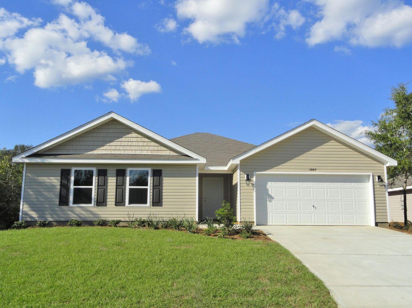 Great Location, South of I-10! The Denton floor plan has an open living and dinning area. Split bedroom floor plan. Large kitchen with island, pantry, smooth top range, microwave, fridge and dishwasher. Indoor laundry with washer & dryer. Covered back porc h with fenced yard. Owner includes pest service & yard service. Move in ready now!