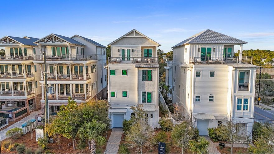 Presenting an extraordinary opportunity to own a coastal sanctuary offering refined luxury and effortless beachside living. Ideally situated just steps away from the pristine sands of San Juan & Santa Clara Regional Beach Accesses, this exceptional residence combines high-end design with inviting coastal charm. Located on the renowned Scenic Highway 30A, providing easy access to local dining favorites, and Seaside, FL, the epicenter of 30A. This impressive 7,037 sqft home features 8 bedrooms, 7 and a half bathrooms, providing ample space for family and guests alike. Set within a non-HOA neighborhood, the home offers the perfect balance of convenience and accessibility. Boasting Gulf views and a thoughtfully designed layout, this home offers a private retreat ideal for both relaxation and entertaining. Expansive outdoor living spaces include a private pool with a sundeck, plush lounge seating, and a covered patio featuring a built-in grill and al fresco dining area. The elegant pool is lined with pavers and palm trees, as well as a privacy fence. The pool can be heated seasonally for added comfort during cooler months.



The gourmet kitchen is a chef's dream, featuring a gas range and custom-built vent hood, complete with top-of-the-line appliances, granite countertops, and an oversized island perfect for gathering. Designer details and coastal-inspired finishes flow throughout the home, which features engineered hardwood flooring in the main living spaces and tile in each bathroom, enhancing the light-filled interiors.



The main house offers multiple living spaces, including a game room with a game table and lounge, as well as furnished balconies with Gulf views. For added convenience and privacy, the separate carriage house features two bedrooms, a full bath, a cozy living area, and a well-equipped kitchenette  ideal for guests or multi-generational stays.



This remarkable property offers the perfect blend of coastal elegance and modern convenience, making it an exceptional opportunity for those seeking a luxurious beachside residence.

