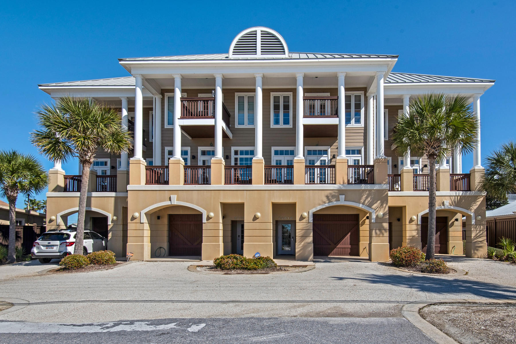 CURRENTLY UNDER CONTRACT, SELLER ACCEPTING BACKUP OFFERS.......AMAZING GULF VIEWS! DIRECTLY ACROSS THE STREET FROM THE BEACH! This professionally decorated FULLY FURNISHED unit is part of a small 7 unit complex located in the highly sought after West End . Three levels of generous living space can be easily accessed by elevator should you elect to install in the available shaft space now used for storage. The large open Living, Dining and Kitchen area are perfect for entertaining or relaxation on multiple balconies, one overlooking the gulf and the other a beautiful green space with pool.