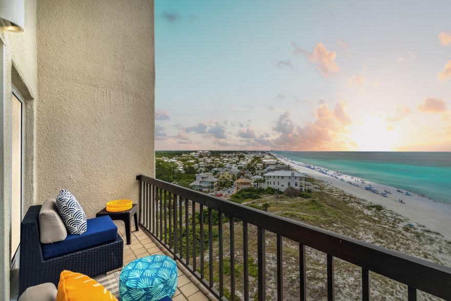 BREATHTAKING VIEWS OF BOTH THE GULF & LAKE POWELL from this 9th floor meticulously REMODELED to the studs, modern, coastal themed SHOWPLACE! SOLD FULLY FURNISHED & TURN KEY READY! Conveniently located in the gated community of Carillon Beach on the far west side of PCB, within biking distance of 30A, Rosemary Beach & many other local amenities/attractions. The spacious kitchen has granite countertops, breakfast bar, all stainless steel appliances, and tile backsplash...there are three new tiled/ship-lapped full baths, two large master bedrooms, two private balconies...1/4 mile of private beach frontage, two pools, pickle-ball courts, tennis, gym, sauna, seasonal restaurant on site, Private freshwater dock with boat slips & boat launch! Full '25 rental calendar can transfer to new owner!