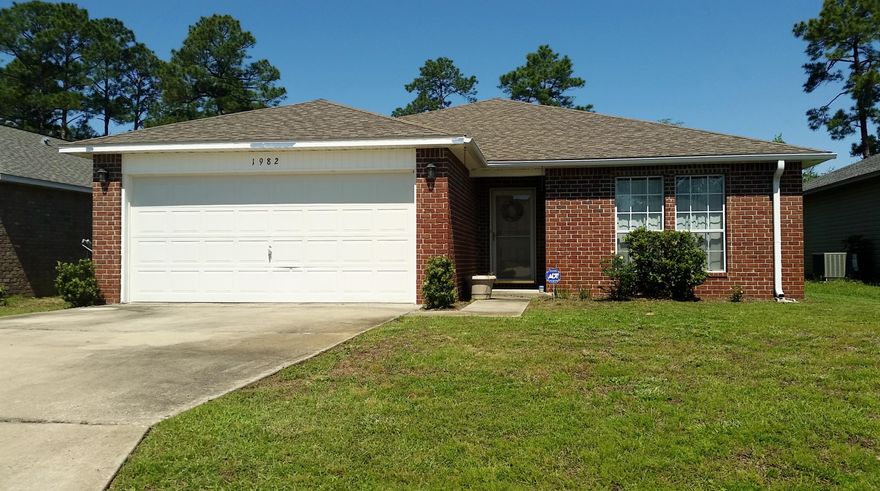 This well-designed 3 bedroom, 2 bath 1550 square foot, split floor plan home in Promise Creek is waiting for you! This heart of Navarre home boasts an open and airy floor plan with covered front entry. The foyer opens to the great room, dining area and kitchen with an abundance of counter space. The spacious kitchen has upgraded appliances including a side-by-side refrigerator and maple cabinets and is open to the great room with vaulted ceiling and plant ledges. Dining area overlooks patio, back yard and woods. Double doors lead to the master suite featuring a roomy bedroom with access to patio and luxurious master bathroom with separate shower, garden bathtub and 12 foot walk-in closet. Two extra bedrooms have sizable closets also. Check this one out!