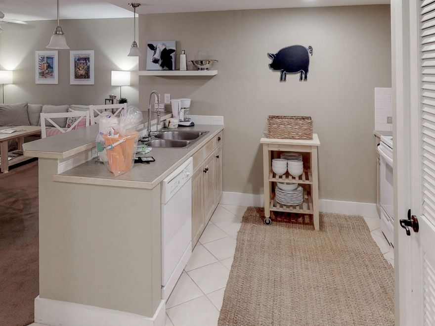 This one bedroom is located on the amenity level of the first phase of Baytowne Wharf making it highly desirable to renters and for the lucky owner that buys it. You just walk out your door to pools, hot tubs, children's pool, cook out area, fitness center and a snack bar. Then continue on and you have the entire Village of Baytowne Wharf with all of it's restaurants, night life and shopping at your finger tips.This one bedroom is also even more special as it has an additional sleeping area with a double bed and TV, so 2 couples or a small family would be very comfortable here. You would also have a full size kitchen and a great outdoor area too. The owner just installed a new HVAC unit in Fall, 2017! Make sure you see this special one bedroom plus!