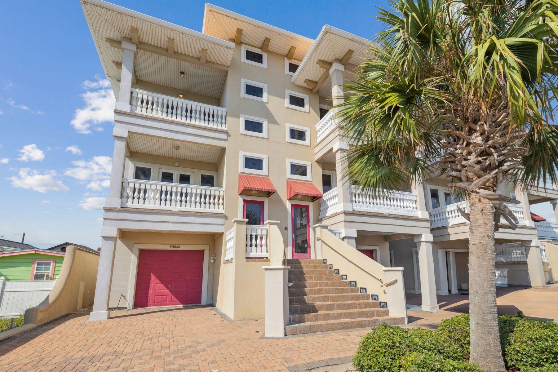 Enjoy preserved gulf views and the sound of waves from this five-bedroom townhome, perfectly positioned just steps from the beach. Spend your days on the sand or relaxing in the private courtyard, complete with a pool and spa. Open the doors to any of the four covered terraces, with two offering unobstructed views of the gulf, and soak in the fresh sea breeze.The pavered driveway provides ample parking and leads to a charming stained-glass entry. Inside, the first floor features an oversized air-conditioned garage with elevator and interior stair access, as well as a cabana-style guest studio complete with a full kitchen, bunk beds, ensuite bath, and direct pool access- perfect for extended family or guests. On the third floor, an open-concept living area is framed by expansive picture windows that showcase the gulf. The kitchen seamlessly flows into the dining and living areas, providing seating for both casual and formal gatherings. This level also includes a guest bedroom with a private bath and balcony.
The second floor features three additional bedrooms, each with an en-suite bathroom, as well as a laundry room for added convenience.
While the home offers incredible views and ample space for family and guests, it also presents an excellent opportunity to update and personalize its full potential. Conveniently located next door to Thomas' Donuts, and just down the street from the Carousel Supermarket. Pier Park is 3 miles away with movies, restaurants and shops and Scenic Highway 30A, just 6 miles away offering a plethora of activities. This is coastal living at its finest.