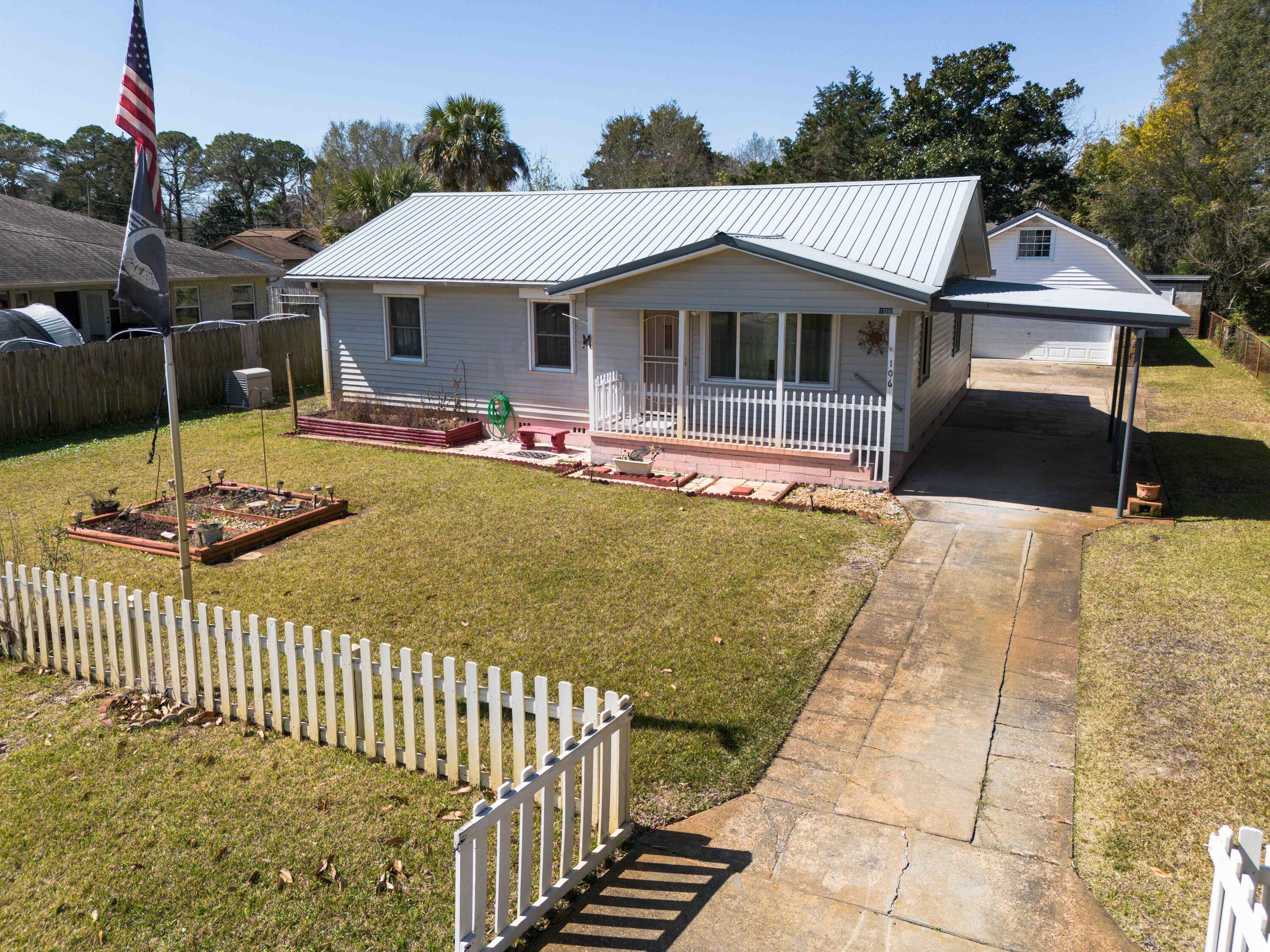 Charming Mid-Century Modern Gem - Perfect for Homeowners & Investors! Step into this cozy cottage-style retreat, offering the perfect blend of charm and convenience. Ideally located just minutes from Eglin and Hurlburt, a boat ramp, the beach, a city park and pickleball courts. Bring your jet skis and kayaks--there's plenty of garage space to store them, plus a 6' high loft above for extra storage! Enjoy peace of mind with installed handicapped grab bars, hurricane shutters, and a reliable Kohler generator for storm protection. The spacious 16' x 13' covered deck is perfect for entertaining. Whether you're looking for a charming retirement getaway or a lucrative short-term or long-term rental investment, this home is a fantastic opportunity. Schedule your showing today!