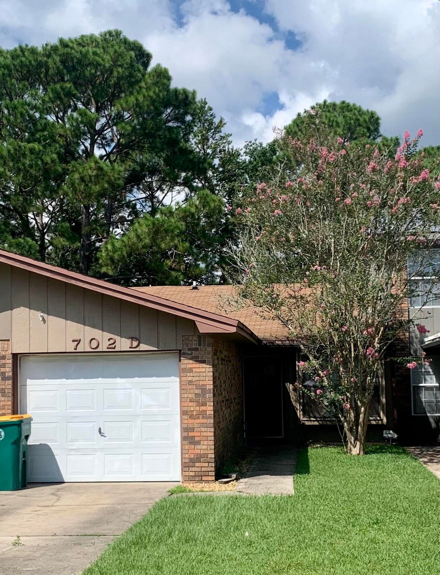 New roof to be installed with full price offer. Hard to find one story patio home --  This is could be perfect for Investors or homeowners alike!  No carpet!  New laminate flooring in 2020, tile everywhere else! Brand new sliding glass door with hurricane fabric just installed! This home has a detached garage, beautiful backyard and is convenient to both bases, the college and the hospital! There is a very nice deck in the backyard and the living room has vaulted ceilings!  Buyer is responsible for verifying all measurements/dimensions.