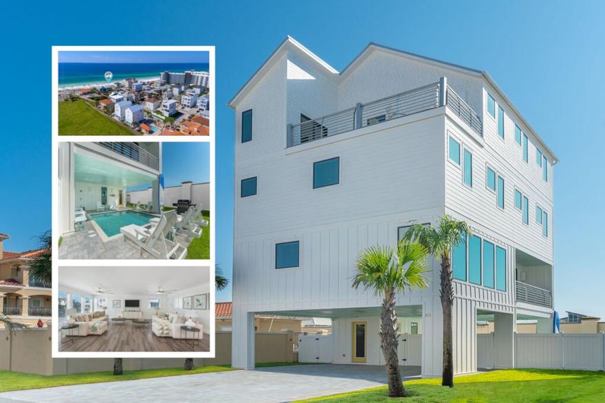 Short term rental powerhouse featuring a brand new 2024 designer-furnished home with seasonally heated private pool, outdoor dining and grilling area, fenced backyard, multiple bunk rooms, and massive 18 person sleeping capacity to maximize revenue.Designer furnishings, professional photography and full inventory to convey for immediate revenue generation.Only a 60-second walk to private beach access ensures high occupancy. Includes complimentary kayaks and barbecue grill for added guest appeal.Designed from the ground up to ensure easy, low cost maintenance and best possible yield.