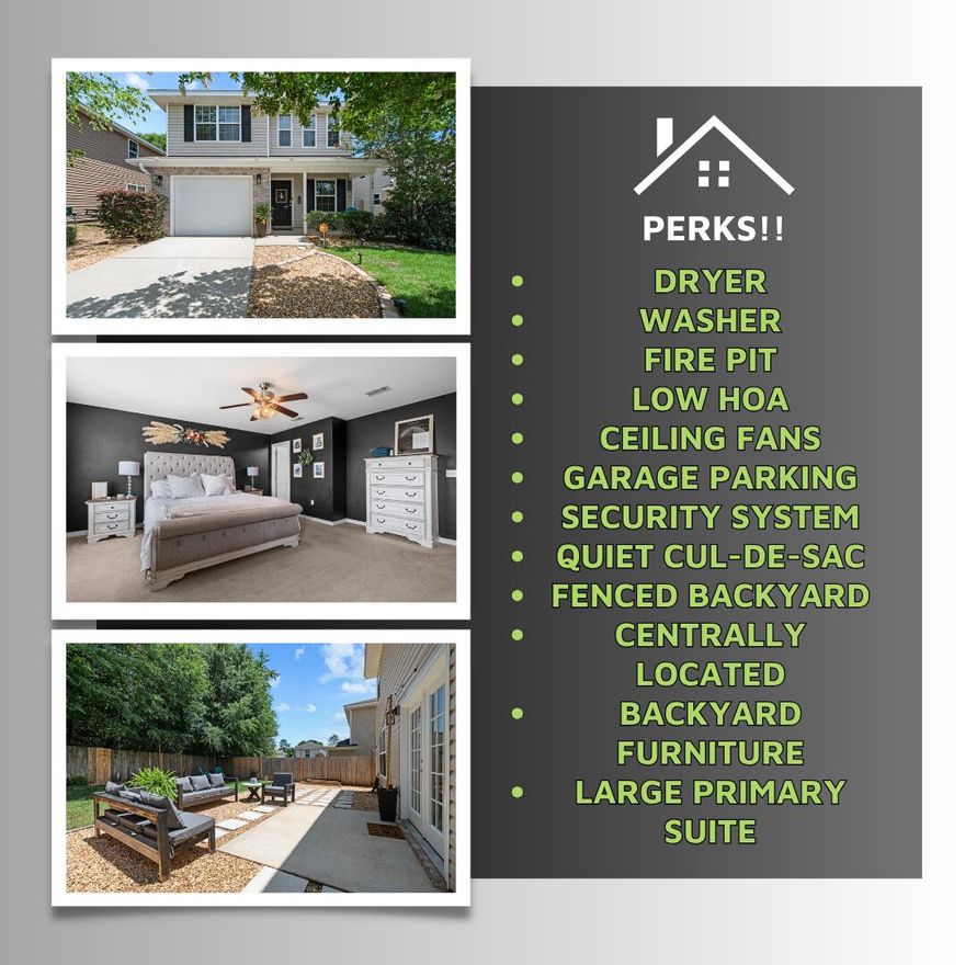 Price Reduced $5K + $5K Seller Concessions + Assumable 2.75% VA Loan!This well-maintained two-story gem in Stillwell Estates offers 3 bedrooms, 2.5 bathrooms, and a one-car garage--combining comfort, convenience, and value. Step inside to an open-concept living and kitchen area with a breakfast bar and spacious pantry, perfect for everyday living and entertaining.Upstairs, the expansive primary suite features a large walk-in closet, double vanities, and space for a king-size bed. All appliances convey (washer, dryer, fridge), along with a security system, ceiling fans, and even the backyard patio furniture (minus cushions).The fully fenced backyard has been recently resodded and includes a cozy fire pit, making it the perfect spot to relax or entertain. With thoughtful upgrades and move-in ready convenience, this home truly has it all.