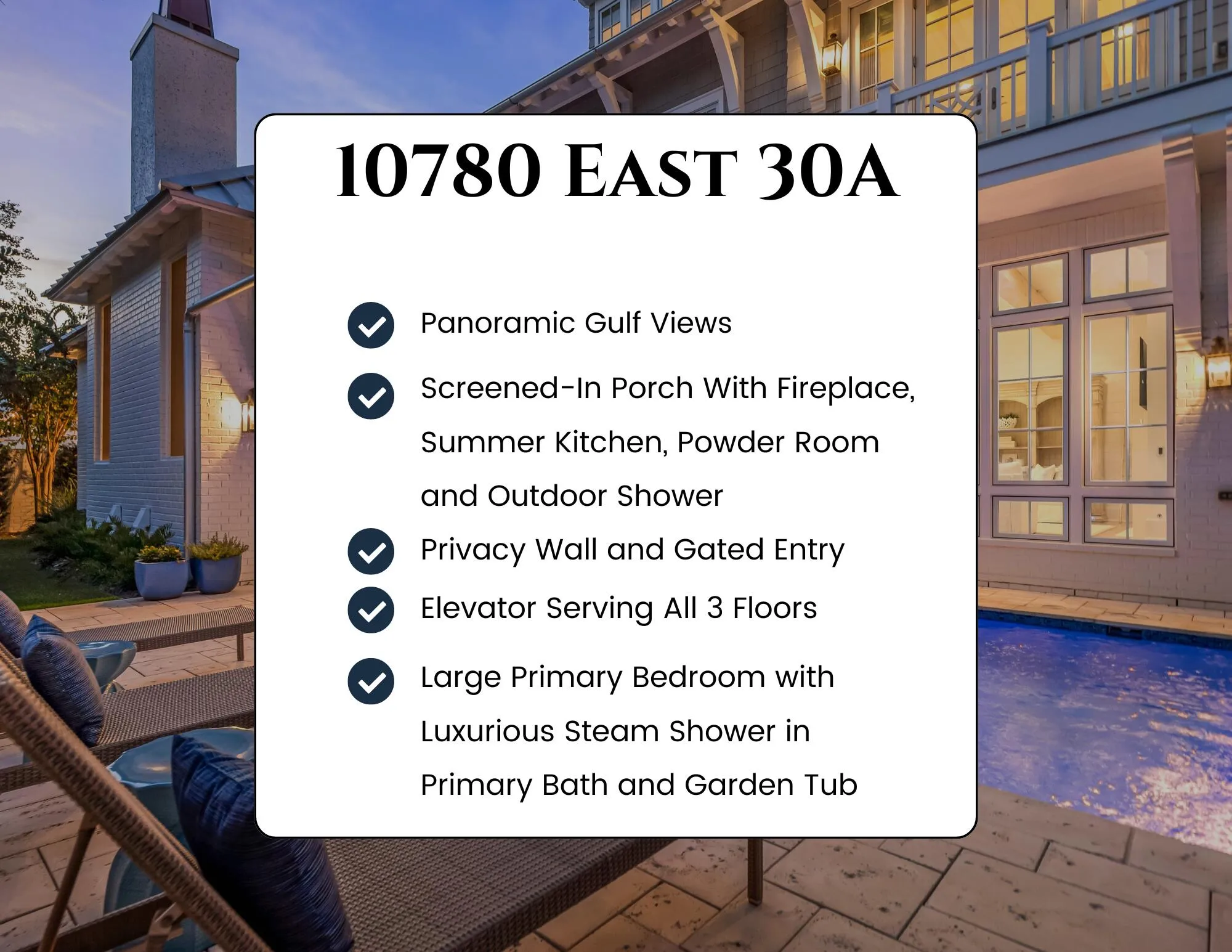 Inlet Beach, FL, 32461, US, 6 Bedrooms Bedrooms, ,7 BathroomsBathrooms,Residential,Active,1697629