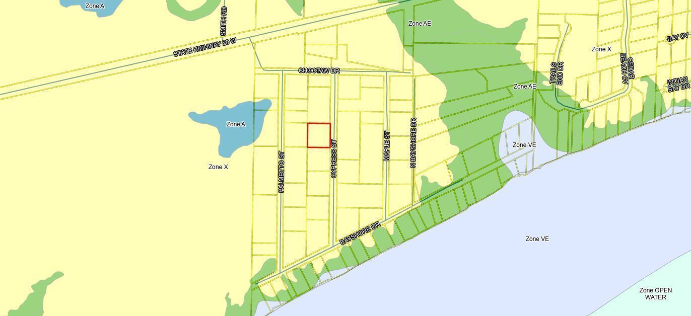 This large building lot sits just 10 miles west of Hwy 331 and 1100' from the open bay. With approximately 200' of road frontage, you can easily build your dream home and have lots of yard to play in. Fully wooded, you clear all of it or leave some of it natural for lots of privacy. Motivated seller wants to see all offers.