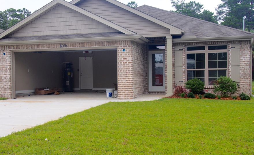 This house is not built out of sticks or straw. So the big bad wolf can huff and puff and blow as he may, but will not blow this one down. Brand new all brick home in Fort Walton, Close to the water, close to schools, shopping both bases. Features: Features: 9' & 10' Ceilings All Brick Exterior  Open Semi-Split-BedroomPlan  Designer Cabinetry  Granite Counter-tops. Cultured Marble Vanities  Large Porcelain Tile Tray Ceiling with Crown Molding in Master BR High-Efficiency A/C, and Rear patio