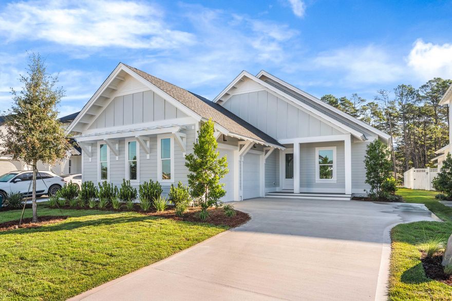 Refined Coastal Living in Watersound Origins - Powell Landing East. Experience the best of 30A living in this, newly built, beautifully designed 4-bedroom, 4.5-bathroom home located in the highly desirable Powell Landing East section of Watersound Origins. Offering 2,448 square feet of thoughtfully planned, single-level living, this home blends coastal elegance with everyday comfort -- perfect for families, professionals or retirees seeking a relaxed, resort-style lifestyle.Elegant, High-end Interiors: Step through the front door and into an open-concept living area wrapped in shiplap accents, 10-foot ceilings, and natural light. The living room features a gas fireplace with custom surround and an 85'' Samsung Neo QLED TV -- ideal for cozy nights or entertaining... Enjoy rich details throughout, from solid-core interior doors and crown molding to quartz countertops and wide-plank flooring.
The chef's kitchen is both beautiful and functional, boasting Thermidor appliances, a 13-foot extra-deep island with storage in the back, solid quartz countertops that continue into the backsplash, and upper cabinets extended to the ceiling with interior-lit, glass fronts. A built-in KitchenAid wine and beverage cooler adds a touch of luxury for hosting.
Each of the four bedrooms is an ensuite, providing privacy and comfort for family and guests alike. A brand new washer and dryer are included, and the home has a security system installed (monitoring optional).
Outdoor Living & Upgrades: Step out to your screened-in lanai overlooking a large fenced backyard (lot size approx. 58' x 140') backing up to peaceful woods  perfect for morning coffee, evening gatherings, or simply enjoying the quiet coastal air. The garage features epoxy flooring, a utility sink with faucet, additional fridge and freezer, and ample attic storage.
Built-in audio speakers in the living room and lanai let you stream music directly from your smartphone, enhancing the relaxed Florida atmosphere.
Watersound Origins Lifestyle: Living in Watersound Origins means more than just a home  it's a lifestyle. Enjoy access to the community's 10-hole executive golf course, state-of-the-art fitness center, tropical-themed pool, pickleball, tennis, and basketball courts, and miles of walking and biking trails. You're minutes from 30A's white-sand beaches, boutique shops, and local dining  yet tucked away in a serene, family-friendly neighborhood.  Offering a lifestyle of both modern convenience and appreciation of the natural environment, the 1,400-acre WaterSound Origins community is located near all the highlights of South Walton including beaches, shopping, and dining. Amenities include the Village Commons with resort style swimming pool, an events lawn, fitness center, and sports courts plus parks, walking trails, and access to Lake Powell with complimentary kayaks for residents' use. Origins Golf Club is a six-hole regulation short course located within the community that also plays as a nine-hole executive course or a 10-hole, par-3 layout. The growing WaterSound Origins town center at the front of the neighborhood includes a Publix grocery store, multiple restaurants, and other services. Owners have the opportunity to join the WaterSound Club with multiple amenities to members including private beach access, beach services, swimming pools, dining, two private golf courses, and the brand-new Lifestyle Center at Camp Creek.

This exceptional property combines coastal sophistication with modern comfort, offering everything needed for a seamless long-term stay in one of 30A's most desirable communities.

Please Note: Minimum 1 year lease required. All information, including but not limited to, dimensions, lot size, etc. is deemed to be accurate but not warranted - and to be verified by the renter if they choose.