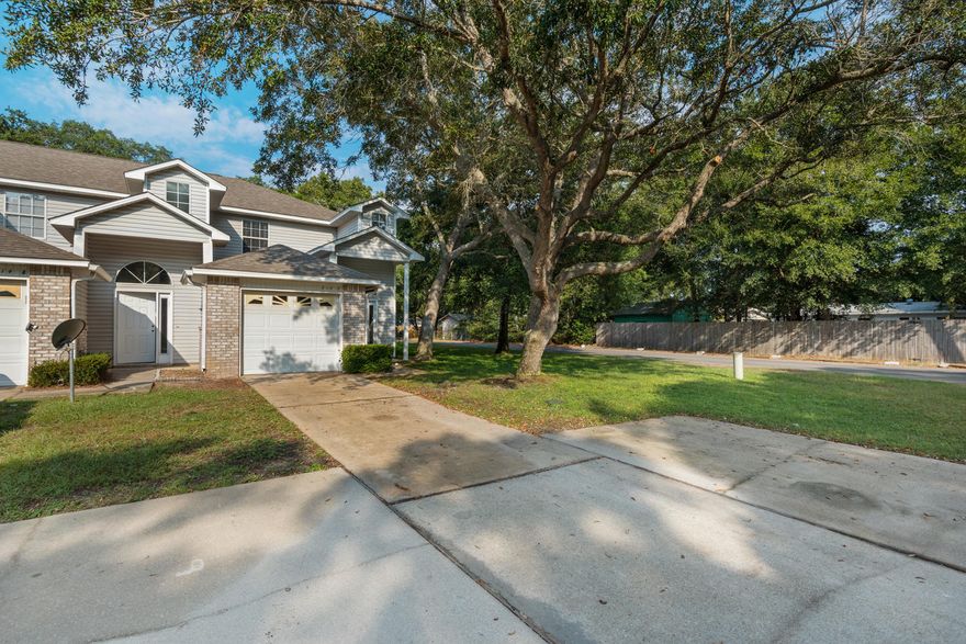 This townhouse is identical to the one next door that was just listed. all new grey painting, new vinyl planked flooring and grey carpeting on the stairs and the bedrooms. All wet areas have the new plank flooring. All new lighting and ceiling fans with the modern flair. Back door has inserted blinds. All new vanities in the bathrooms with new mirrors. Both bedrooms upstairs are en suite. Low association dues care for the yards, sprinkler systems and outdoor lighting.