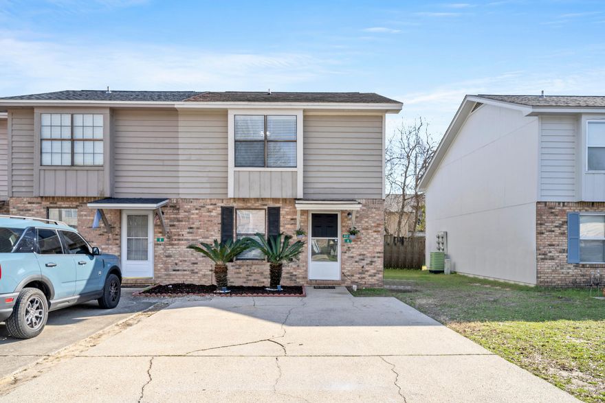NEW ROOF PRIOR TO CLOSING, FRESH INTERIOR PAINT & END UNIT LOCATION SET this affordable, Move-in Ready, Home in the Heart of Fort Walton Beach apart from others. Its open floor plan w/ample natural light features open living area, kitchen, dining area, Guest 1/2 Bath & separate Laundry Rm on the 1st floor w/Washer & Dryer included. The sliding glass doors lead out to a Fully Fenced Back Yard w/welcoming Paver Deck. You will appreciate the low maintenance landscaping, making this the perfect space to relax & entertain. The 2nd Floor Features a spacious Master BR w/Large, 53 1/2 sq. ft Walk-in Closet.  The Updated Full Bathroom, conveniently located between the 2 BRs features a granite top vanity & 2022 Tub/ Shower by Bath Fitters & comes with a Lifetime Warranty.  (READ MORE)