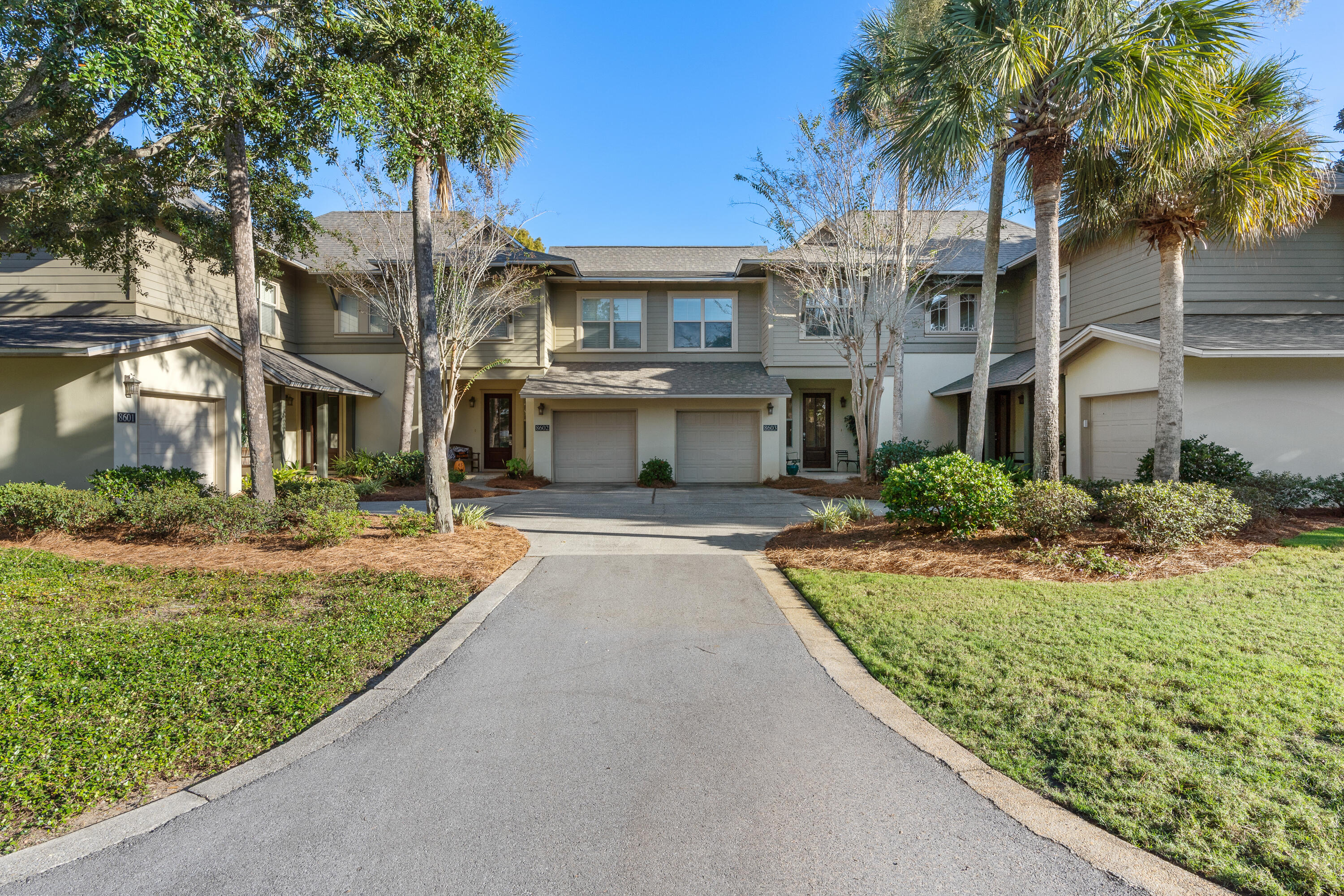 Come look at this exquisite rental ready home located within Sandestin Golf & Beach Resort. This home would serve as a great short term rental as well as a full time residence! Enjoy overlooking the peaceful pond from your private screened porch as well as from the primary bedroom. Both upstairs bathrooms have been completely renovated.  The master bath features his/her sinks, a relaxing tub, and a beautifully tiled spacious shower! The guest bathroom features a beautiful tiled walk-in shower as well! This unit is fully furnished & includes a six seater golf cart. The private garage also allows for extra storage and parking. This home is in pristine condition and is sure to impress those who enter. Conveniently located inside of Sandestin and across from the marina & tennis court!