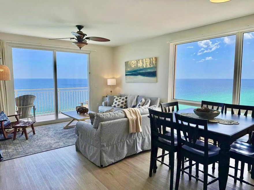 Welcome to a stunning penthouse unit with unmatched Gulf views! Conveying fully-furnished, this exceptional getaway can be a lucrative investment property as well as a coastal escape for you and your family. This top-performing property comes with rental projections at $90,000 - $100,000 and cash on cash return projections at 6.6% annually. This top-floor condominium has a wonderful layout with gorgeous west-facing windows. This beachfront escape has two primary suites and a seaside-style bunk room with its own full bathroom. The living space has been designed with a coastal feel and the dining space enjoys the best views on the Emerald Coast. Soak in breathtaking views from three separate beachfront balconies. And savor all of the wonderful amenities at Splash Resort which include two heated beachfront pools, a heated lazy river, hot tub, splash water park, movie theatre, gas grills, poolside bar and grill, fitness center and covered parking. This extraordinary getaway comes fully-furnished with a strong rental history. Actual rental history, rental projections and estimated expenses are available. Capture the best beach lifestyle and make unforgettable memories along the Emerald Coast!