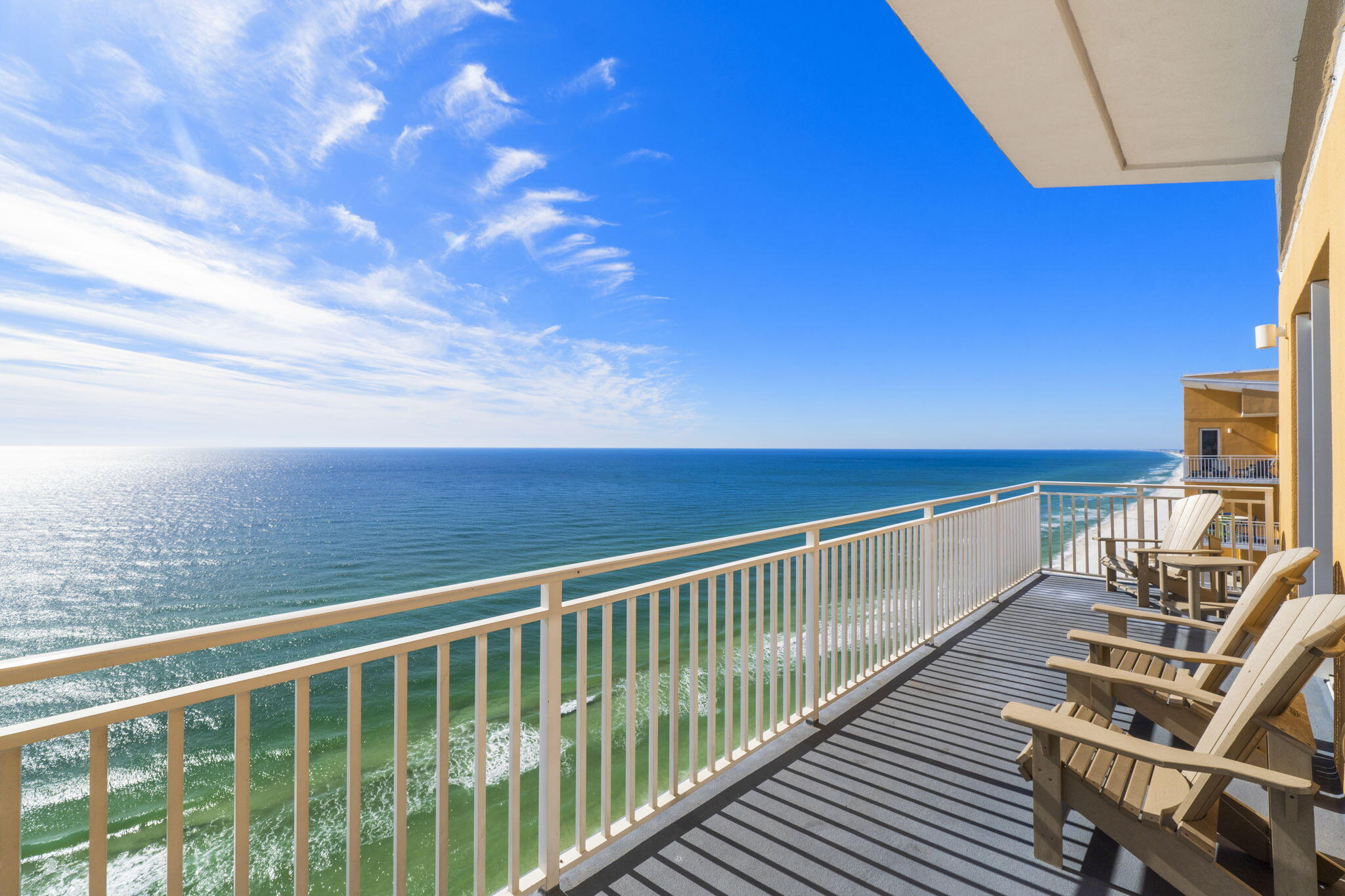 Welcome to a rare, penthouse corner unit with STUNNING Gulf views! This highly sought-after top-floor condominium has a wonderful layout with gorgeous west-facing windows. This beachfront escape has two primary suites and a seaside-style bunk room with its own full bathroom. The living space has been designed with a coastal feel and the dining space enjoys some of the best views on the Emerald Coast. Soak in breathtaking views from three separate beachfront balconies. And savor all of the wonderful amenities at Splash Resort which include two heated beachfront pools, a heated lazy river, hot tub, children's splash water park, movie theatre, gas grills, poolside bar and grill, fitness center and covered parking. This extraordinary getaway comes fully-furnished and with STRONG rental history. Actual rental performance, rental projections and projected expenses are available by request. Start enjoying the best that the Emerald Coast has to offer anytime from this wonderful penthouse condominium!