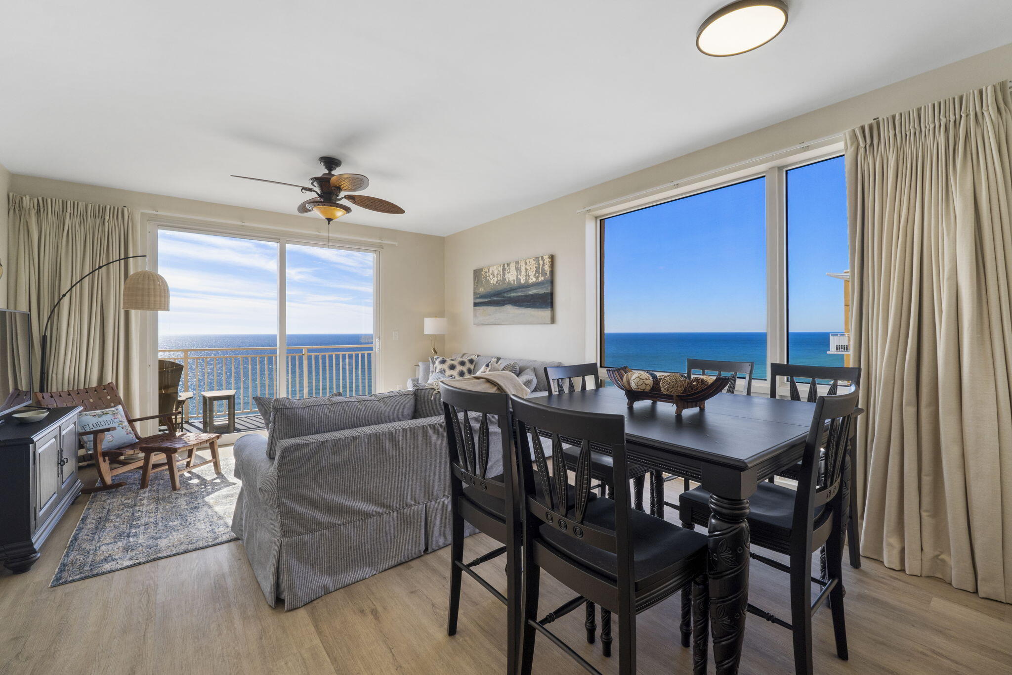 Welcome to a stunning penthouse unit with unmatched Gulf views! Conveying fully-furnished, this exceptional getaway can be a lucrative investment property with rental projections at $90K and cash on cash return projections at 6.6% annually. This top-floor condominium has a wonderful layout with gorgeous west-facing windows. This beachfront escape has two primary suites and a seaside-style bunk room with its own full bathroom. The living space has been designed with a coastal feel and the dining space enjoys the best views on the Emerald Coast. Soak in breathtaking views from three separate beachfront balconies. And savor all of the wonderful amenities at Splash Resort which include two heated beachfront pools, a heated lazy river, hot tub, splash water park, movie theatre, gas grills, poolside bar and grill, fitness center and covered parking. This extraordinary getaway comes fully-furnished with a strong rental history. Actual rental history, rental projections and estimated expenses are available. Start enjoying the best of the Emerald Coast from this luxury penthouse today!