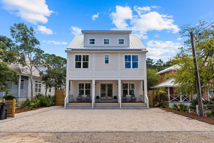 Welcome to Coastal Living, a luxurious retreat nestled in the heart of Seagrove on the highly sought-after south side of 30A. This stunning home offers an unparalleled beachside lifestyle, just a short walk or bike ride away from the emerald-green waters and sugar-white sands that define the area. Located on a serene street, this exquisite residence boasts a private outdoor oasis, perfect for both relaxation and entertainment. The beautifully landscaped backyard features lush turf surrounding a heated pool and spa, accented by a charming pergola--ideal for al fresco dining or simply soaking up the sun.As you step inside, you'll be greeted by an atmosphere of elegance and comfort. The first floor invites you into a bright, open kitchen equipped with stainless steel appliances, sleek white cabinetry, and quartz countertops. The kitchen flows seamlessly into the main living area, creating a perfect space for entertaining. This level also includes a powder room and one of the home's four master bedrooms, complete with an ensuite bath and easy access to the pool area.

On the second floor, you'll find three more spacious master bedrooms, each with its own ensuite bath, ensuring privacy and comfort for all guests. One bedroom is thoughtfully designed with built-in bunks, making it an ideal spot for younger guests. A convenient centralized laundry room is also located on this level.

The third floor offers a vast entertainment space, featuring an office area, two sitting areas, and a full bathroom. Additionally, this level includes a bedroom with four queen-size built-in bunks, providing flexibility for accommodating larger groups or extended family.

Poised less than 0.3 miles away, the nearby Eastern Lake Neighborhood Beach Access overlooks the rare Coastal Dune Lake while providing beachgoers with amenities like a wash-off station, bike rack, and parking accommodations including the new Eastern Lake parking project that will offer additional bike, golf cart, and vehicle spots.

Fully furnished and ready for rental, this home is waiting for you. Schedule your private viewing today and experience the pinnacle of coastal living.

